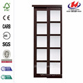 72 in. x 80 in. 2240 Series Composite Espresso 5-Lite Tempered Frosted Glass Sliding Door